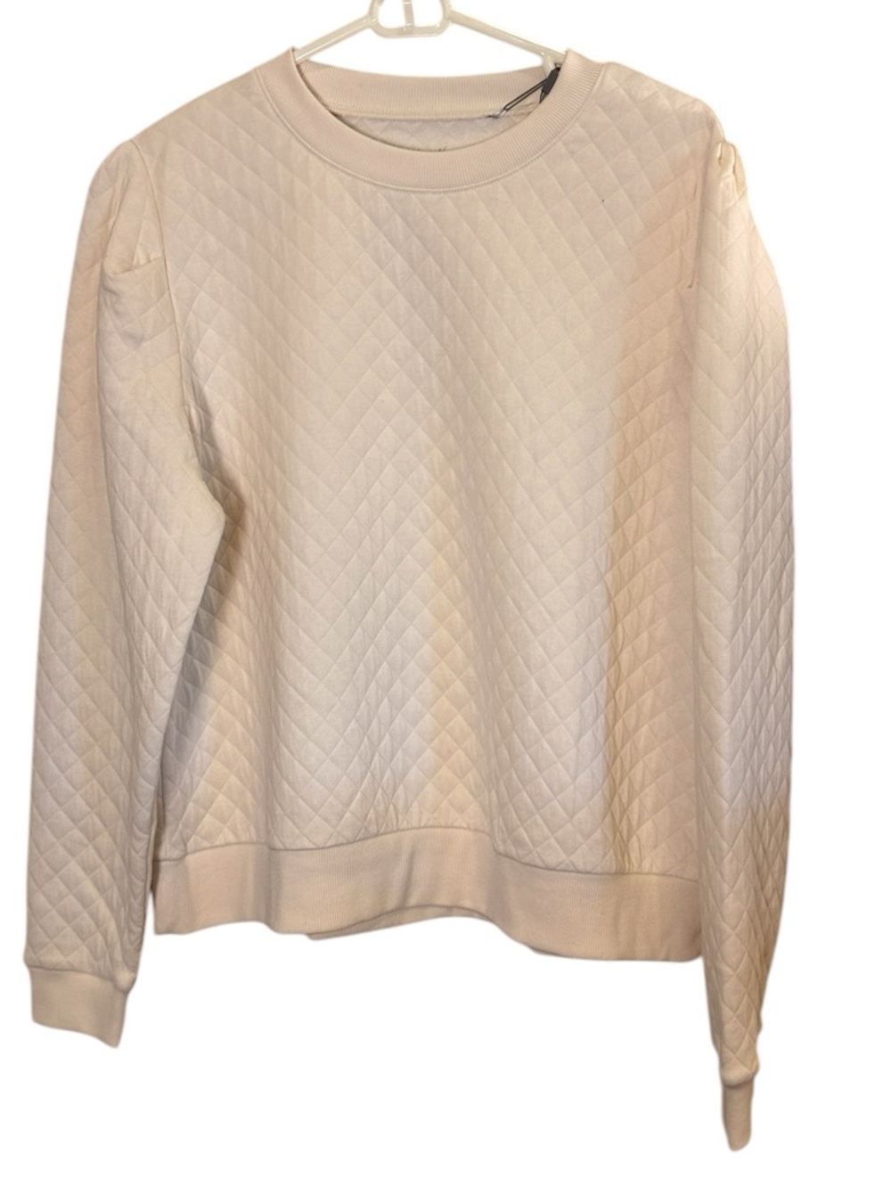 Walter Hagen Women’s Quilted Crewneck Golf Sweatshirt in Cream Sz XL